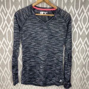 RBX Long Sleeve Athletic Tee Shirt SPF fabric Black & Gray Size: Small